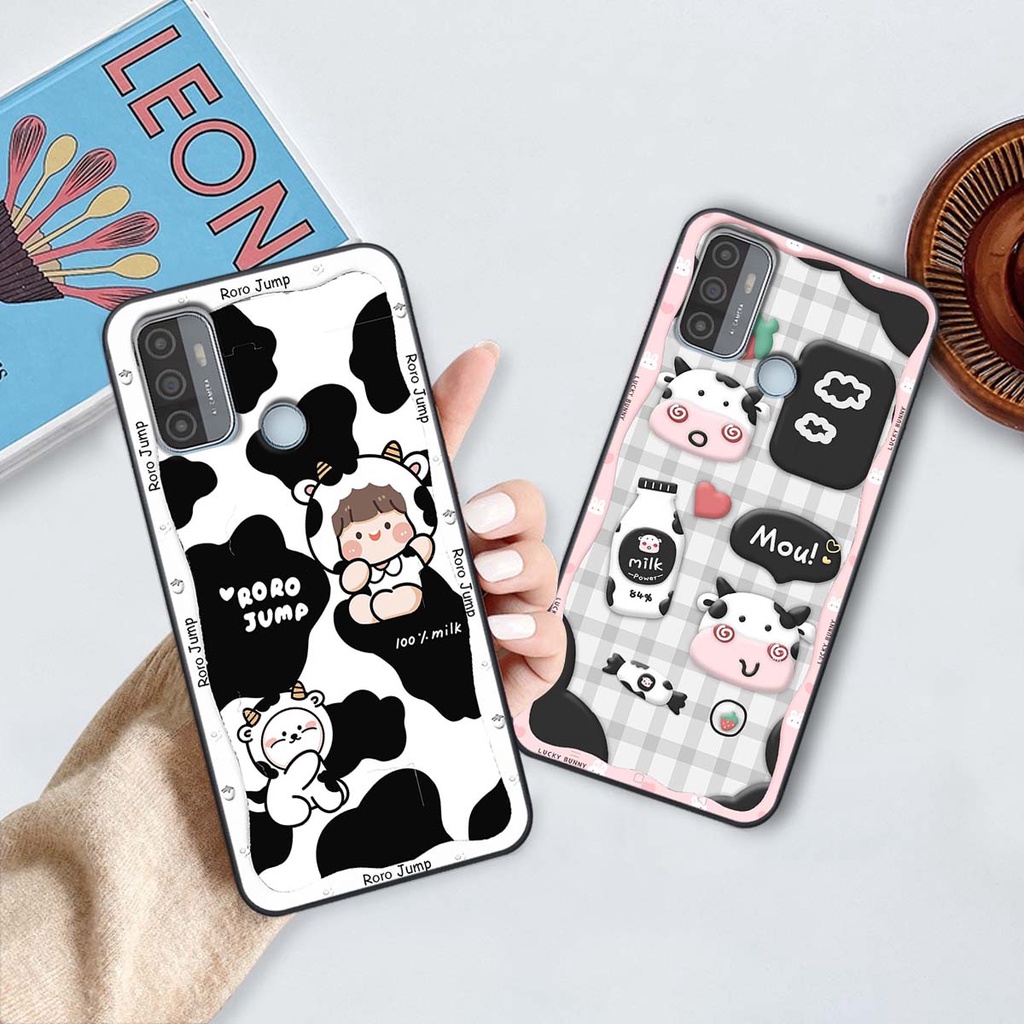 Ốp lưng Oppo A53 / A32 in hình gấu cute,bò sữa 3D cute dễ thương bảo vệ điện thoại.