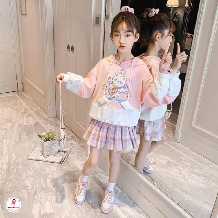 Đầm đẹp cho bé gái lớn 7 8 9 10 11 12 tuổi ☑️ Váy dài tay mùa thu đông cho bé gái mập 25kg 35kg 40kg 45kg