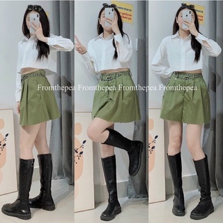 Set croptop sơ mi trắng phối chân váy