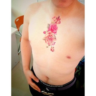 Hình xăm dán cao cấp hoa hồng set ảnh rộng nguyên tấm