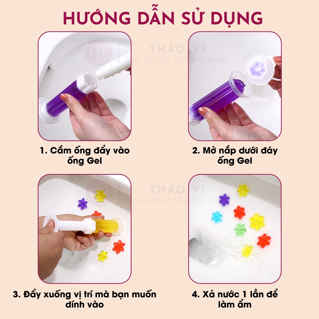 Gel Khử Mùi Diệt Khuẩn Bồn Cầu, Gel Thơm Khử Trùng Bồn Cầu Dạng Thạch Hình Bông Hoa