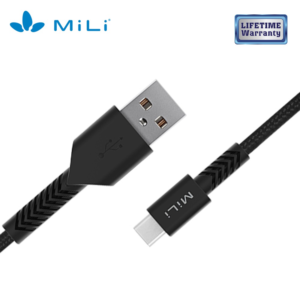 Cáp sạc MiLi HX-L12BK USB-type C 2.0 dài 1.2m siêu bền, an toàn thân thiện - Bảo hành 12 tháng