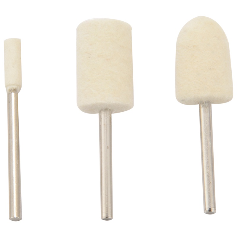 Bộ 20 đầu mài dũa đánh bóng len nỉ có trục gắn 1/8 inch cho máy mài đánh bóng trang sức đồng hồ