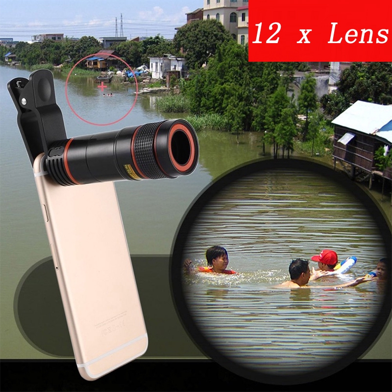 Ống Kính Phóng To 12x Kẹp Camera Điện Thoại Iphone Samsung Galaxy