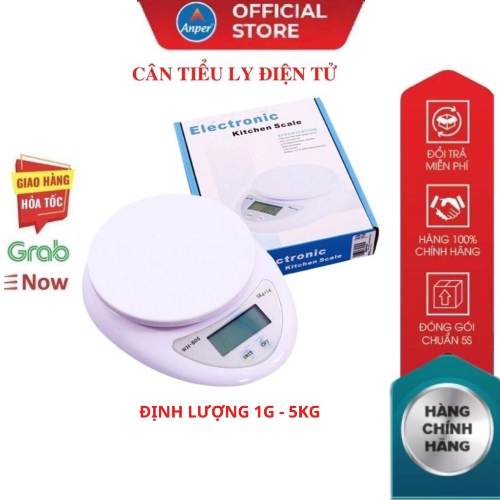 Cân điện tử cân tiểu ly 5kg dùng cân thực phẩm cho nhà bếp làm bánh bán hàng cân mini cầm tay tiện lợi bền đẹp