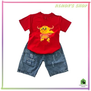 Set áo thun quần jean cho bé trai