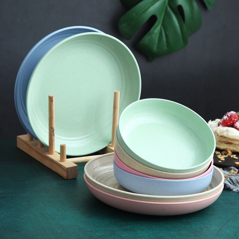 Bộ 8 Đĩa Lúa Mạch Màu Pastel,  Bền nhẹ, thích hợp sử dụng trong gia đình, văn phòng, du lịch, dùng cho các bé...