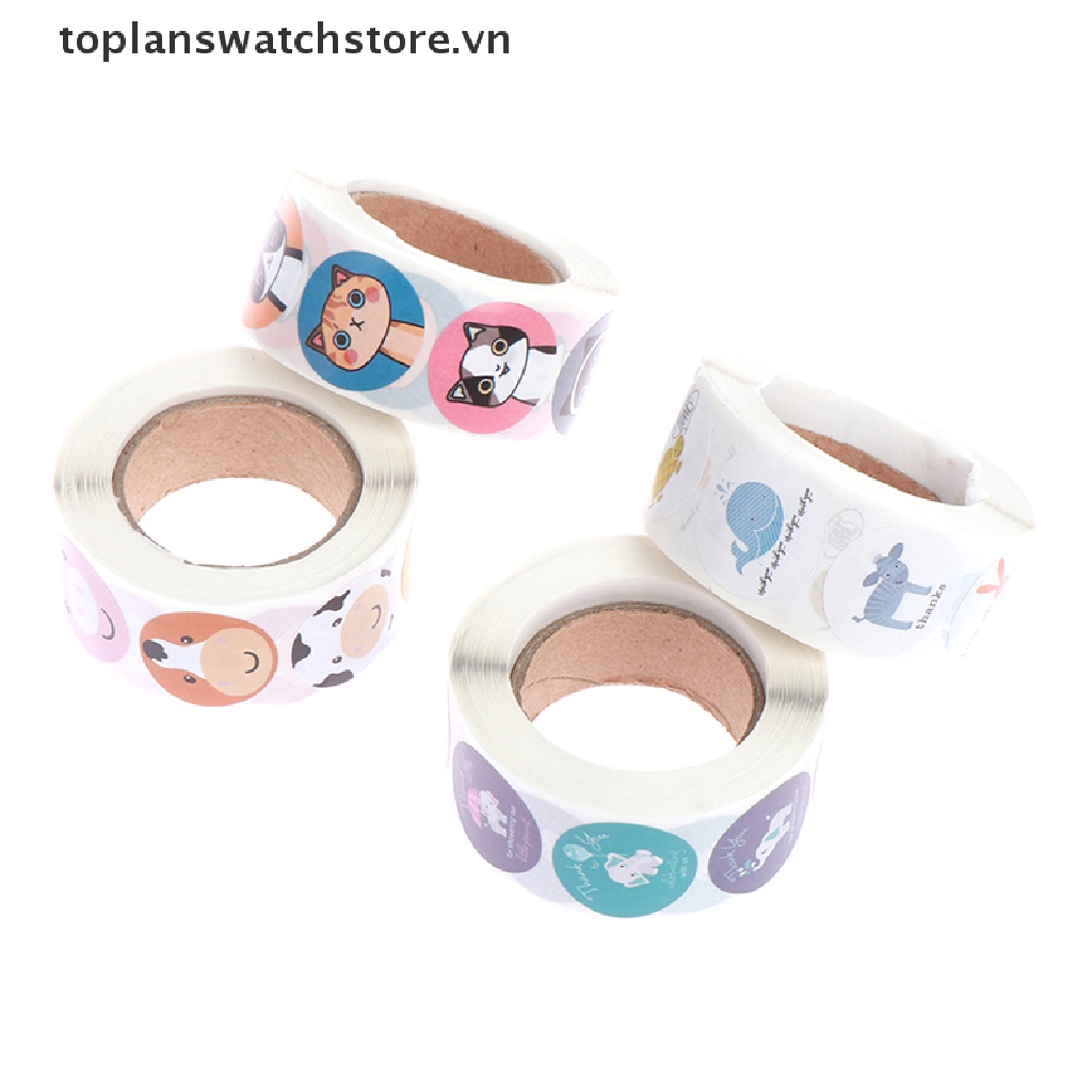 1 Cuộn 500 Sticker Hình Động Vật Đáng Yêu