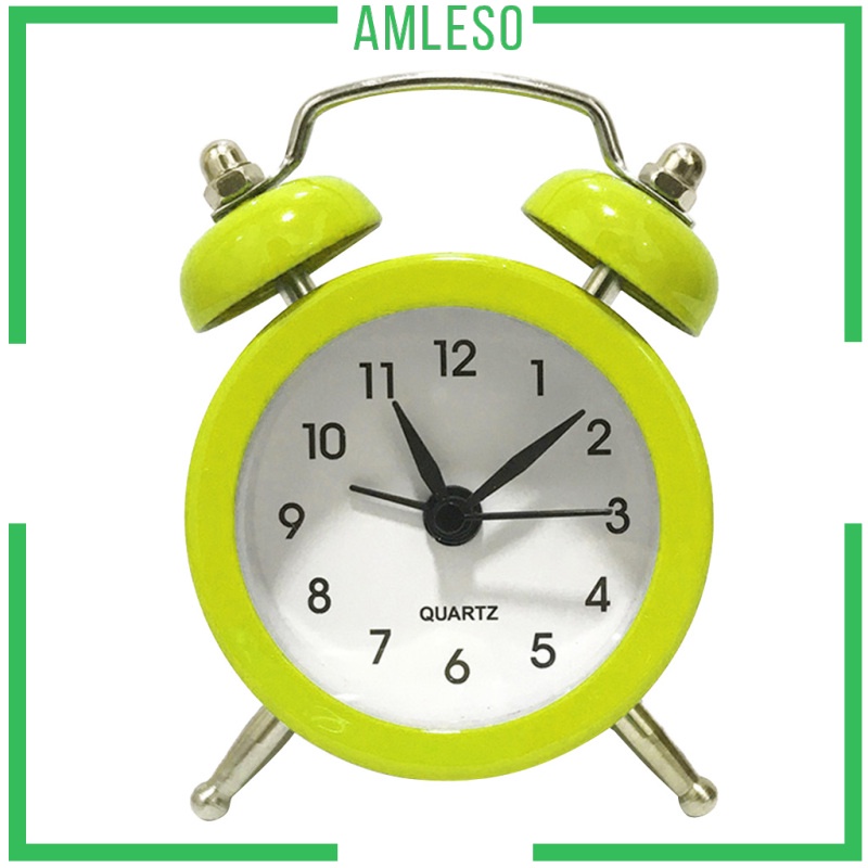 [AMLESO]Battery Powered Quartz Alarm Clock, Loud Twin Bell, Bedside Clocks White