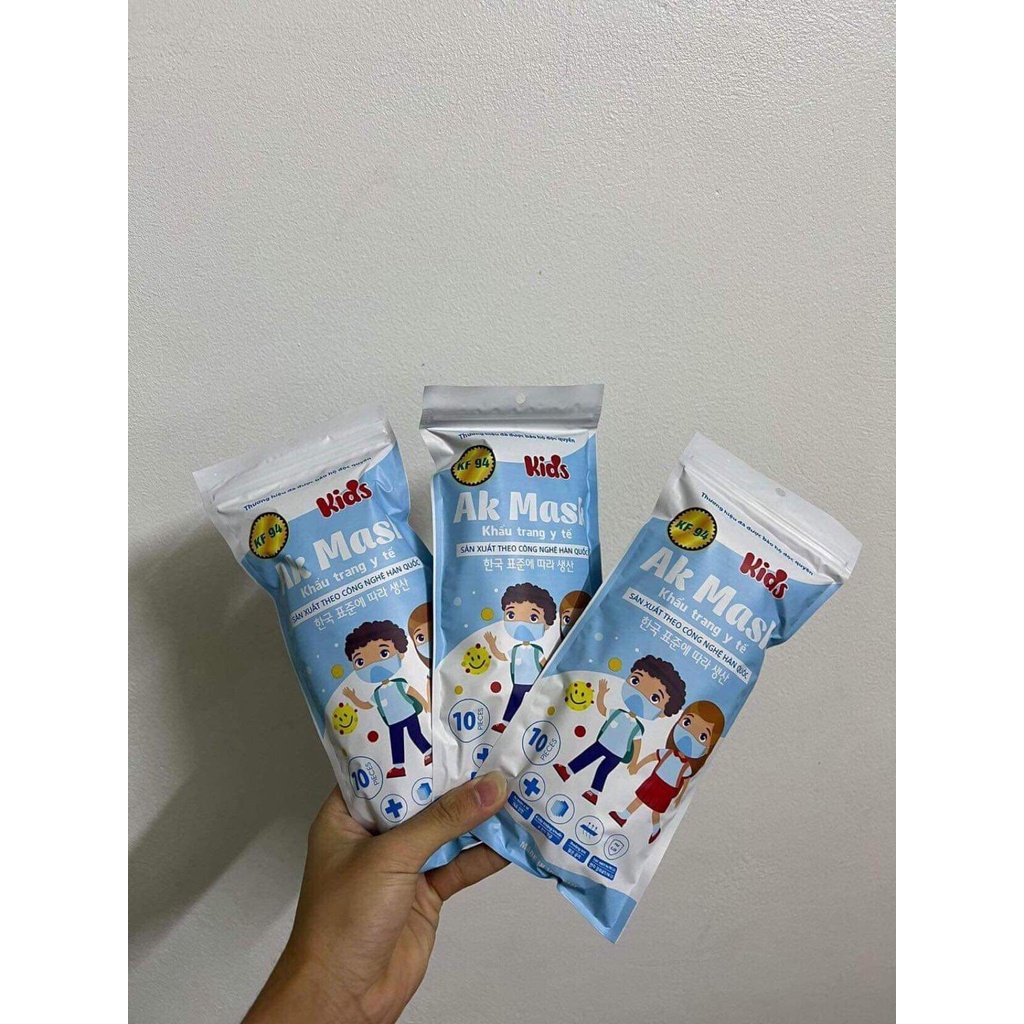 TÚI 10 CÁI - KHẨU TRANG Y TẾ KF94 MASK TRẺ EM (3-10 TUỔI) - 4 LỚP - Công Nghệ Hàn Quốc - Không Bí (MB.K017A)