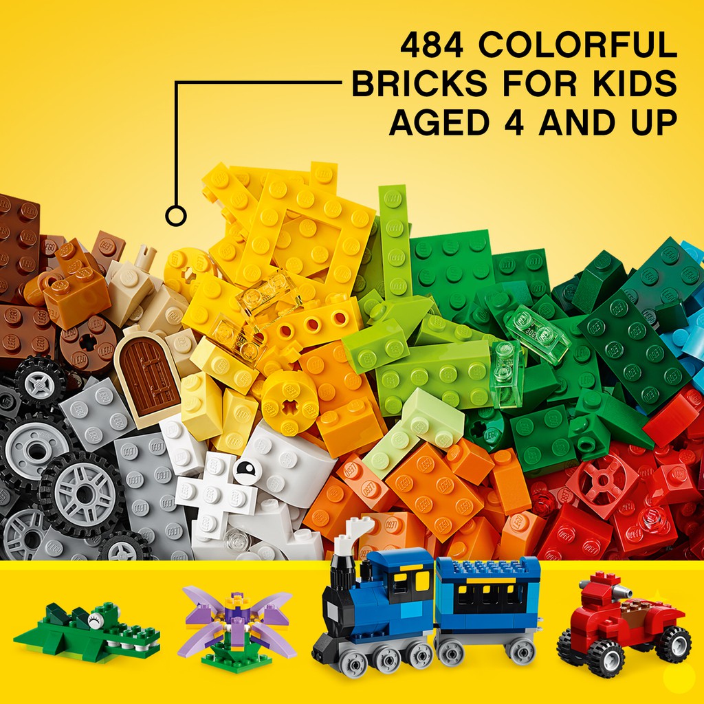 LEGO CLASSIC 10696 Thùng Gạch Trung Classic Sáng Tạo ( 484 Chi tiết) Đồ chơi lắp ráp sáng tạo