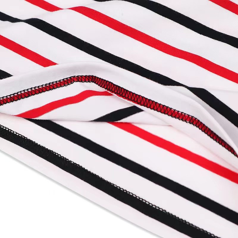 Áo Thun Cotton Tay Ngắn Dáng Rộng Plus Size Họa Tiết Kẻ Sọc In Hình Gấu Guillotine Thời Trang Cho Nam Và Nữ