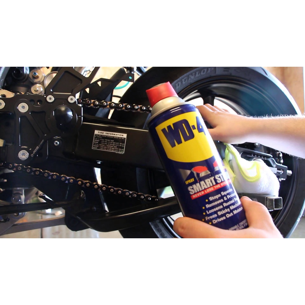 Chai xịt chống rỉ sét đa năng wd 40, vệ sinh nhông sên dĩa xe máy, chai dưỡng sên