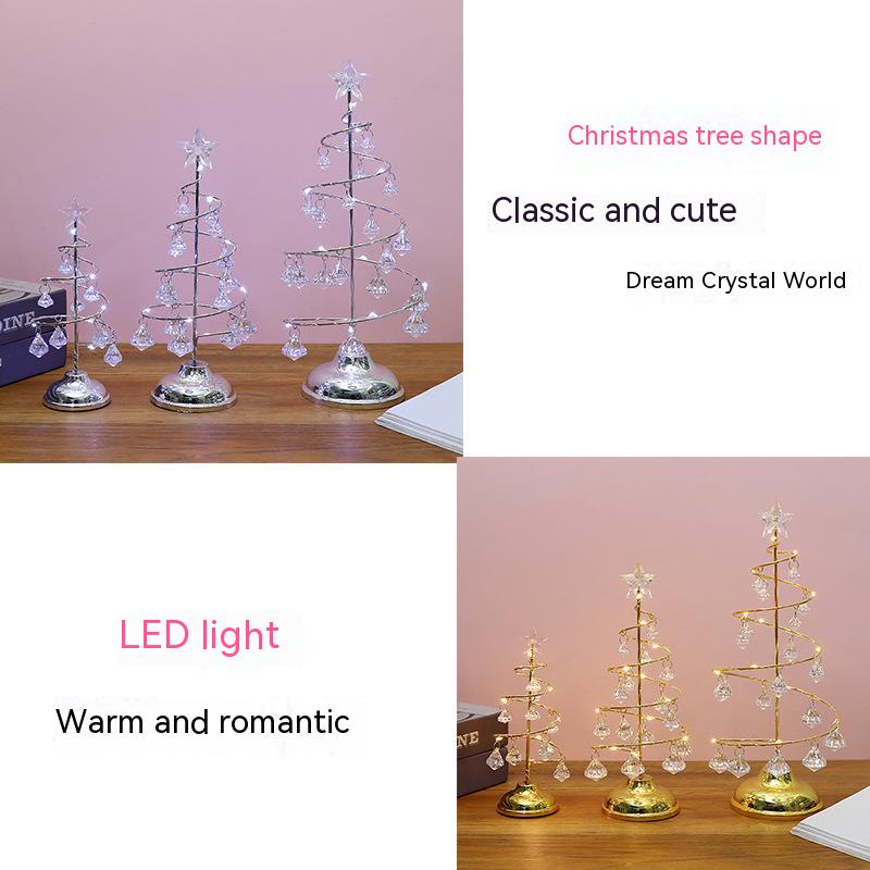 Cây Thông Giáng Sinh Bằng Sắt Mạ Điện Có Đèn LED Phát Sáng Độc Đáo Trang Trí Nhà Cửa