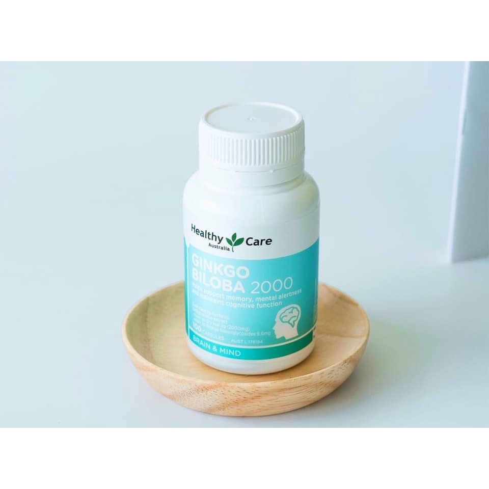 Bổ não Ginkgo Biloba 2000, viên uống bổ não, tuần hoàn máu não, 100 viên