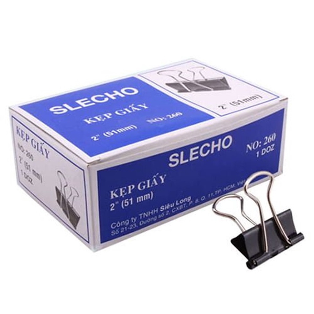 Kẹp bướm - Kẹp giấy Slecho 15mm, 19mm, 25mm, 32mm, 41mm, 51mm