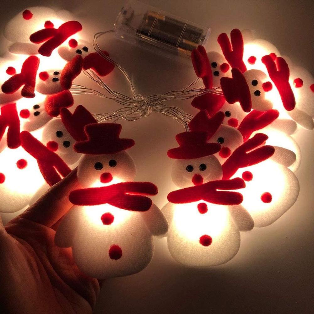 Dây đèn LED 10 bóng dài 1.6m hình người tuyết độc đáo trang trí giáng sinh năm mới