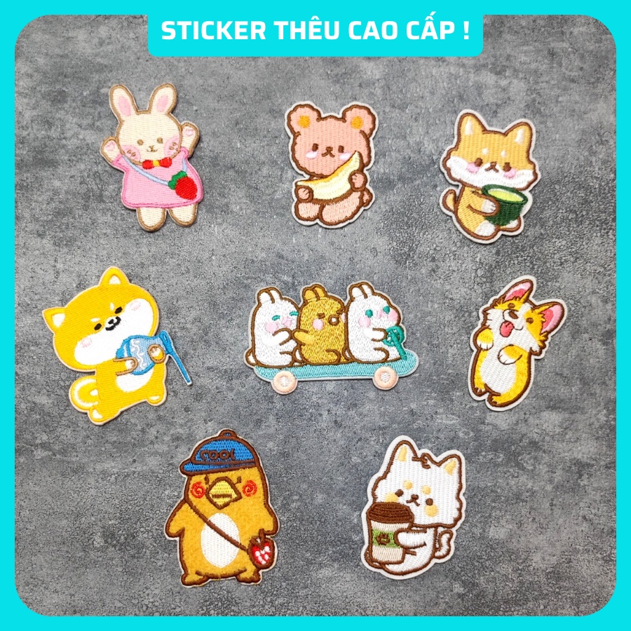 Sticker ủi áo Cao cấp - CÓ SẴN KEO ỦI - sticker vải dùng làm miếng vá áo, phụ kiện trang trí quần áo, balo, giày, nón