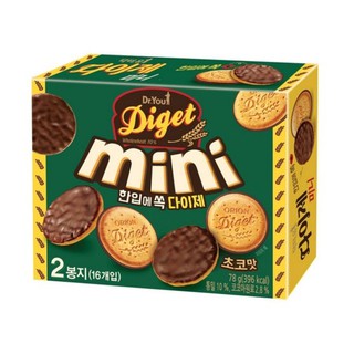 Bánh Orion Diget Mini vị Chocolate - (오리온) 다이제 초코 미니 - Hộp 78g gồm hai gói nhỏ - Bánh kẹo Hàn Quốc - Hàng nội địa Hàn