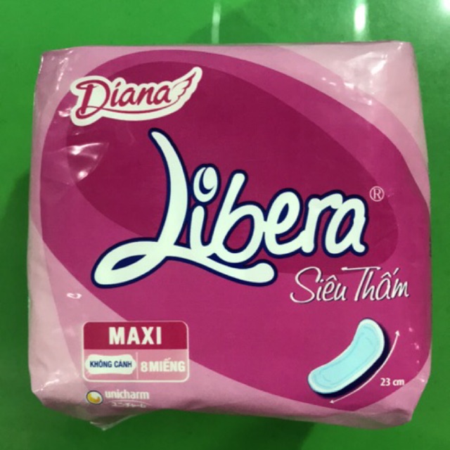 Băng vệ sinh Diana Libera siêu thấm dầy không cánh 8 miếng