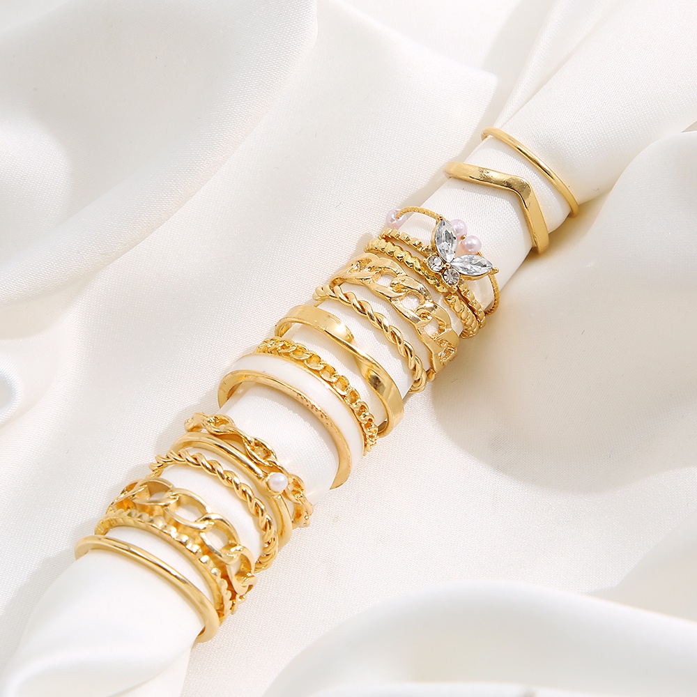 Set 15 nhẫn iF YOU kiểu bướm phong cách cổ điển dành cho nữ