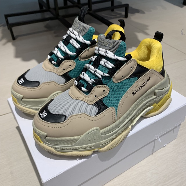| Ảnh Thật | Giày Balen Triple S Vàng Xanh Nam Nữ | BigBuy360 - bigbuy360.vn