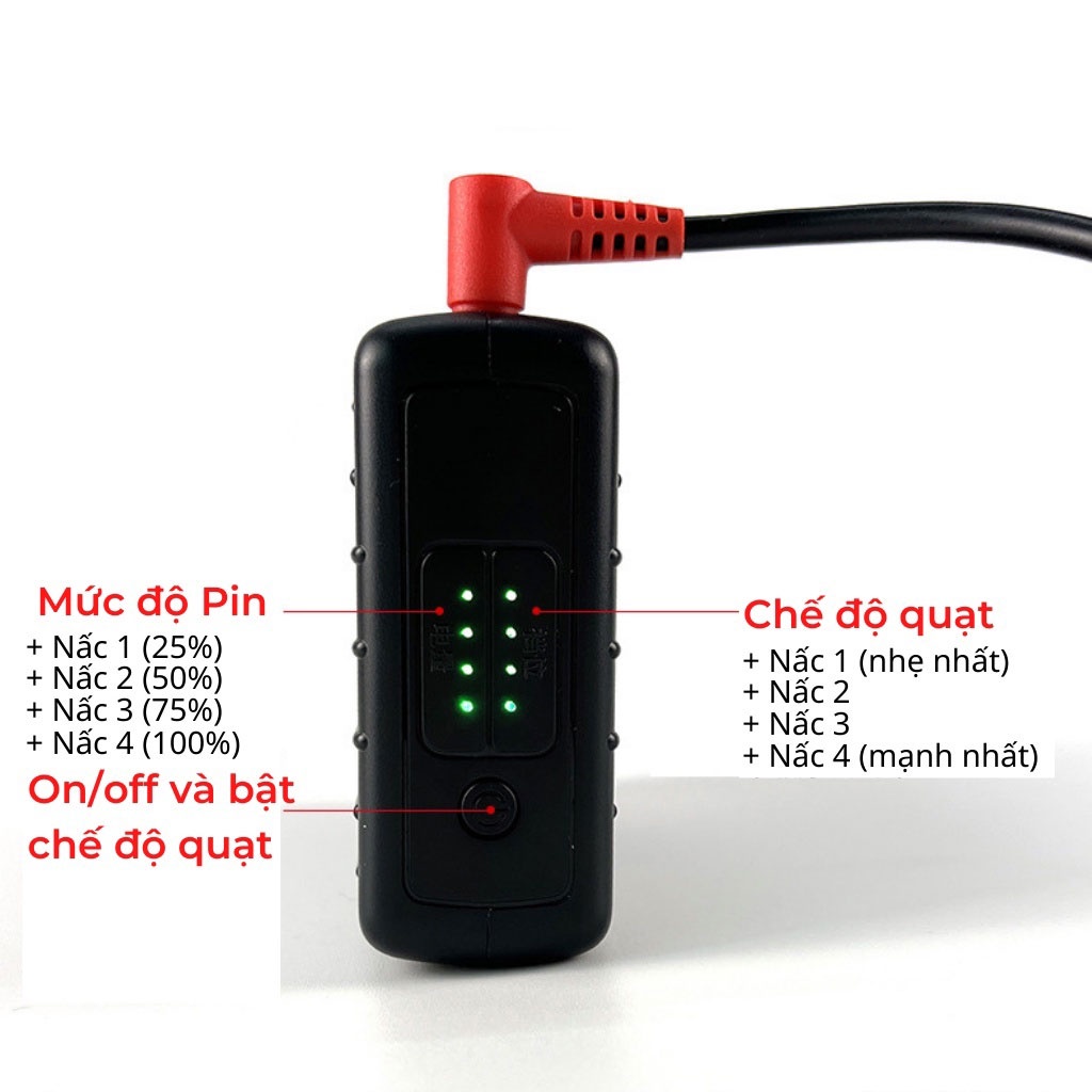 Phụ kiện áo điều hòa Nhật bản 25000mAh, 24000mAh, 20000mAh,16000mAh chạy 10-15h - Bảo hành 12 tháng