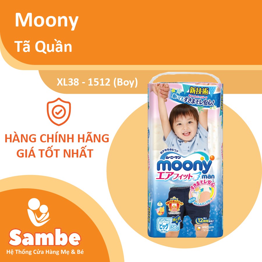 Tã Quần Moony Size XL 38 Miếng - Hàng Chính Hãng