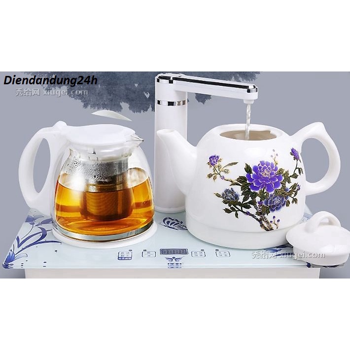 Bộ ấm siêu tốc sứ, Bộ cấp nước tự động, Ấm siêu tốc, Bộ ấm pha trà, Đẹp về gốm sứ và hình vẽ in trên sản phẩm
