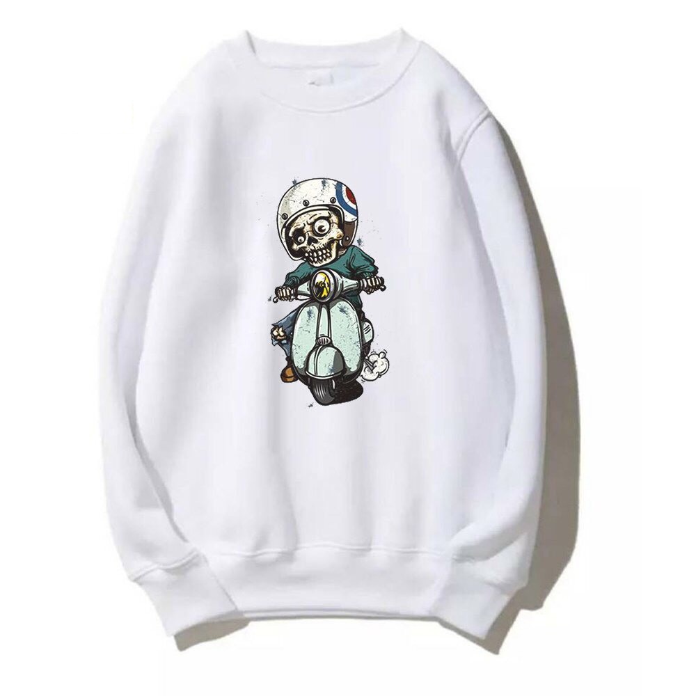 Áo Sweater Cổ Tròn Dài Tay Nữ Nam Unisex Chất Vải Nỉ Poly Zombie Chạy Xe WAW013