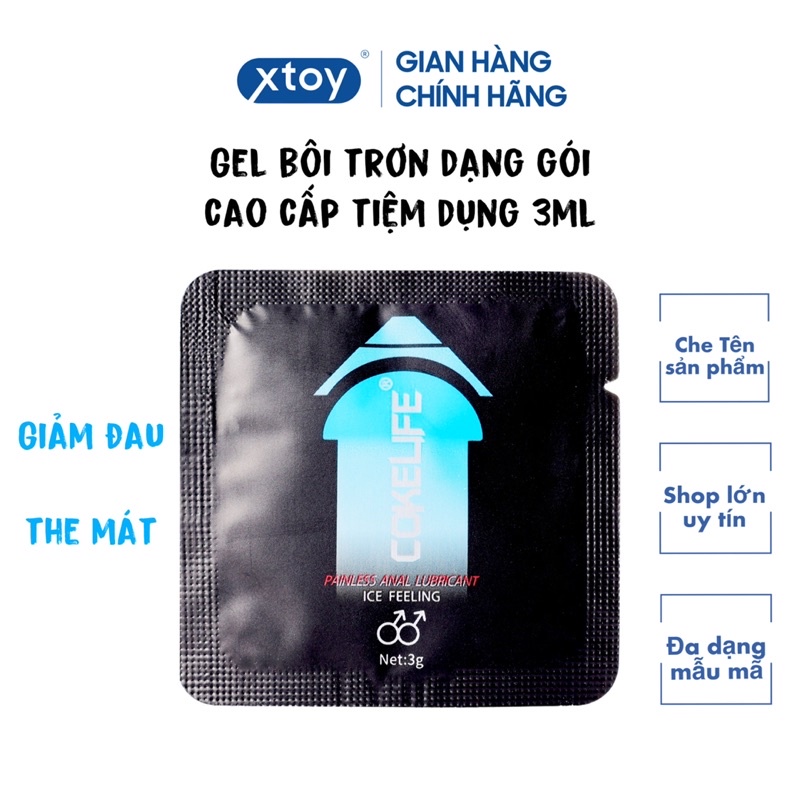 Gel bôi trơn Cokelife ICE giảm đau, Dạng Gói 3ml, the mát cho LGBT, GAY, Less