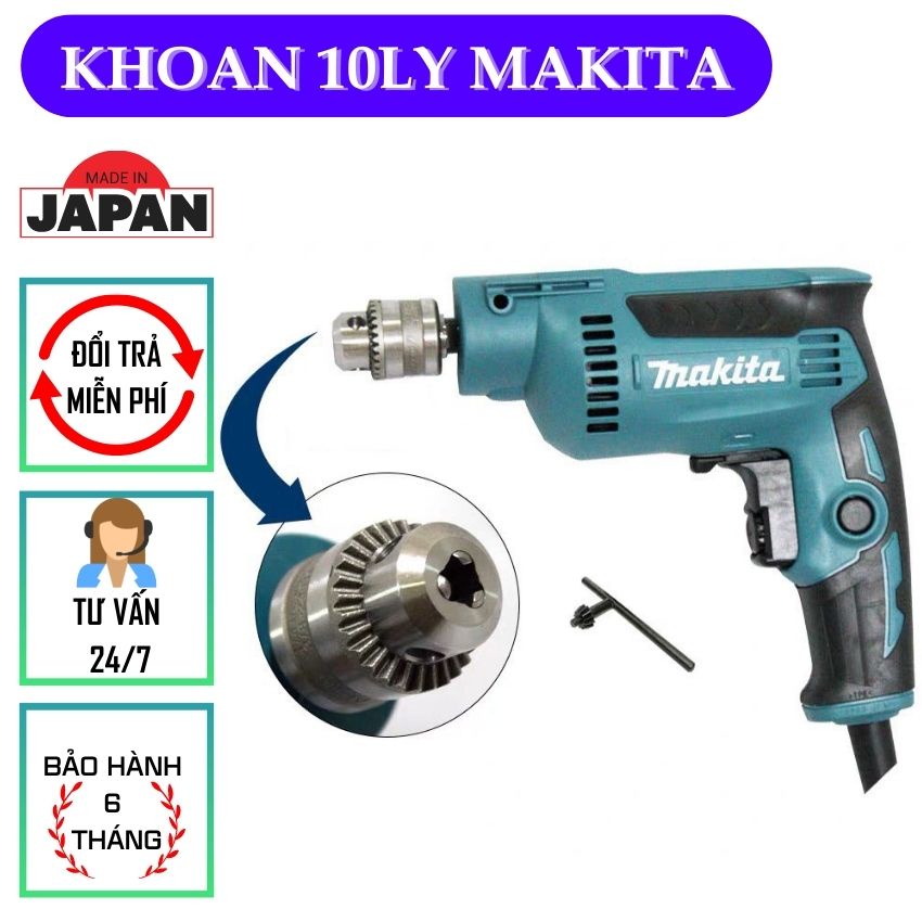 Máy khoan cầm tay dùng điện MAKITA 10ly DP2011 nhỏ gọn dễ dàng thao tác trên mọi vật liệu