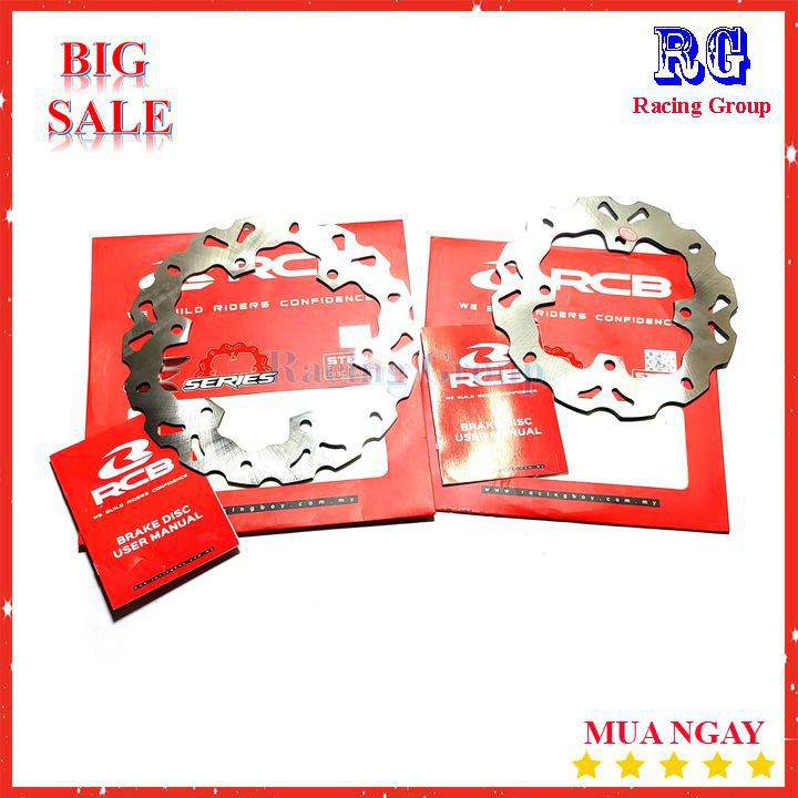 Đĩa thắng RCB trước + sau Winner v1 256mm + 220mm chính hãng racing boy