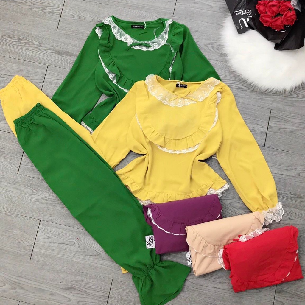 🔥XÃ KHO GIÁ SỐC🔥 BỘ CỔ RŨ DỄ THƯƠNG NHIỀU MÀU SẮC
