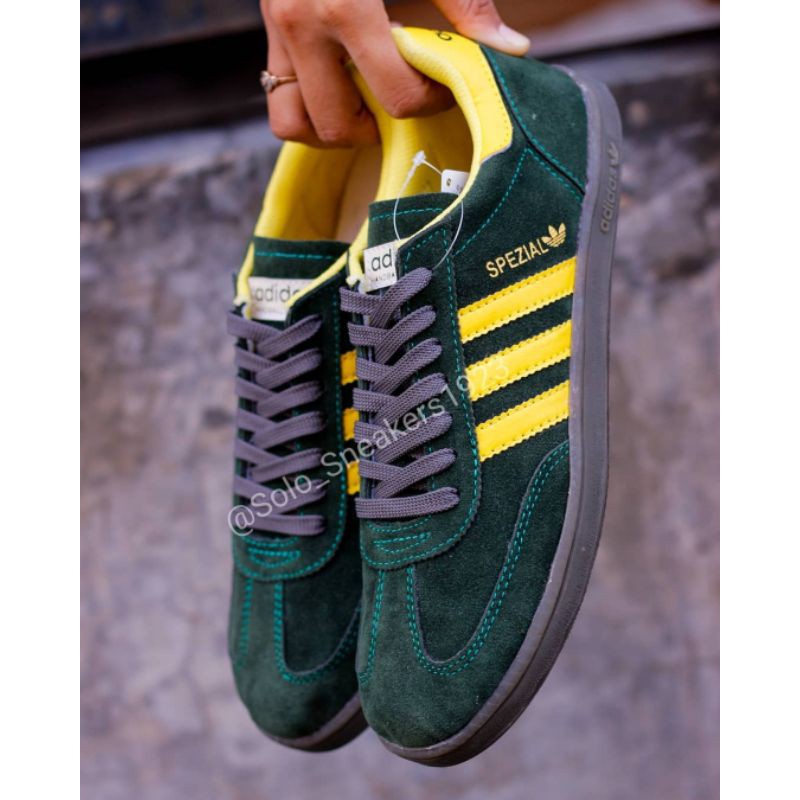 Giày Thể Thao Adidas Spezial / Samba / Hamburg / Gazelle Xanh Lá Vàng