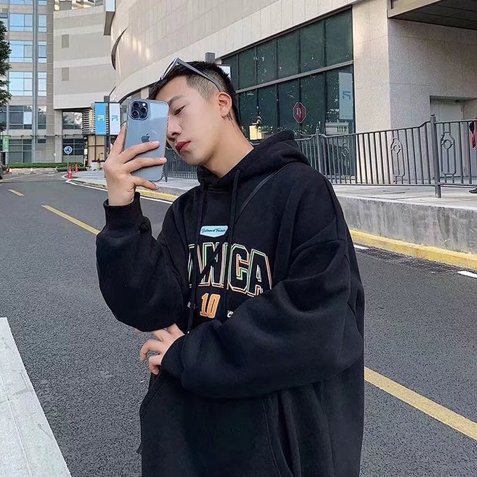 Áo hoodie in họa tiết chữ cái phong cách Hàn Quốc thời trang dành cho cặp đôi