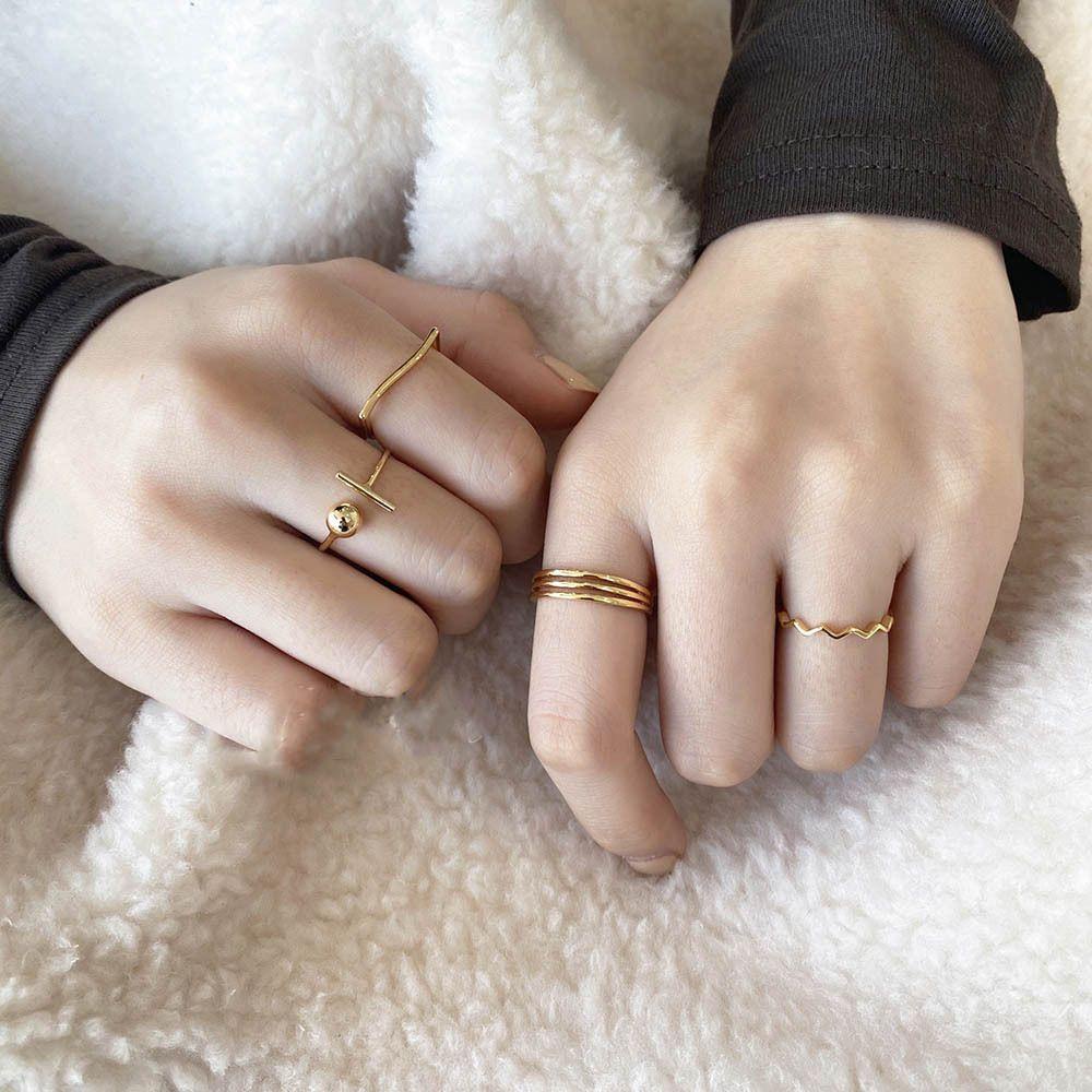 Set 4 Nhẫn Phong Cách Hàn Quốc Đơn Giản Cho Nữ