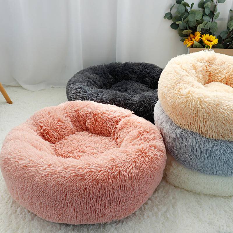 Giường Ngủ Hình Tròn Bằng Vải Bông Giữ Ấm Mùa Đông Cho Thú Cưng Cỡ Vừa Và Lớn