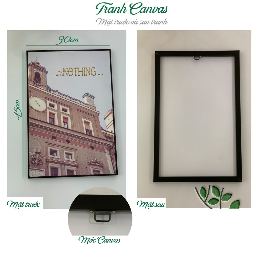 Bộ 3 tranh treo tường trên nền canvas hình rừng nhiệt đới xinh xắn trang trí phòng khách cỡ 25x35cm x 3 tranh