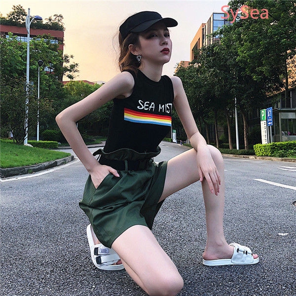 Áo ba lỗ ôm dáng họa tiết sọc ngang thời trang nữ trẻ trung năng động