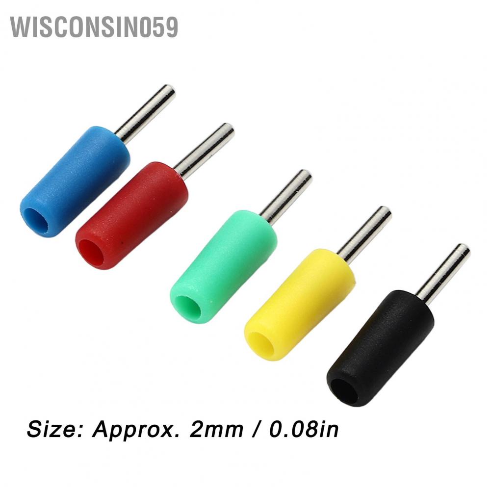 Phích cắm chuối mạ niken bằng đồng nguyên chất 2 mm Phích cắm chuối thẳng loại chân cắm 2 mm phù hợp với ổ cắm bảng điều khiển lò xo bên trong J.10001 【Wisconsin059】