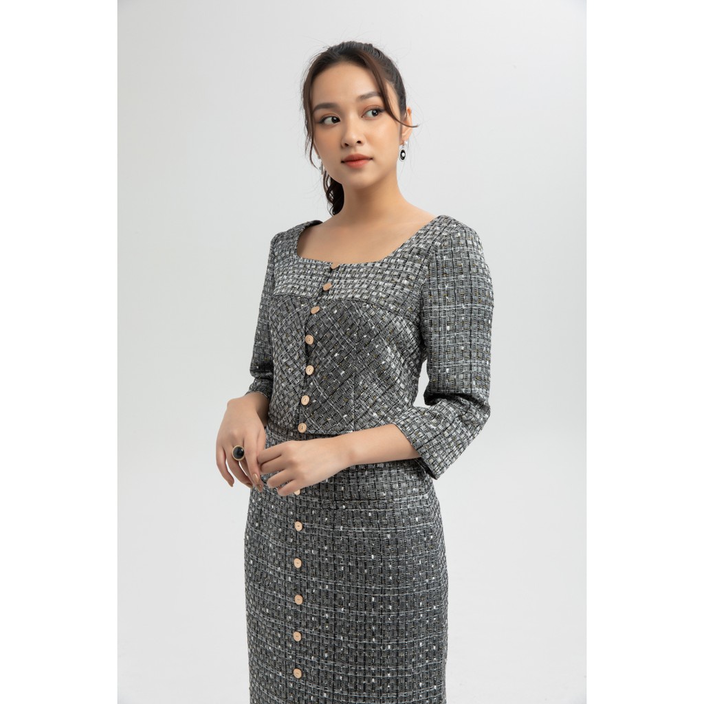 Áo sơ mi nữ kẻ tay lỡ IVY moda MS 17M5984