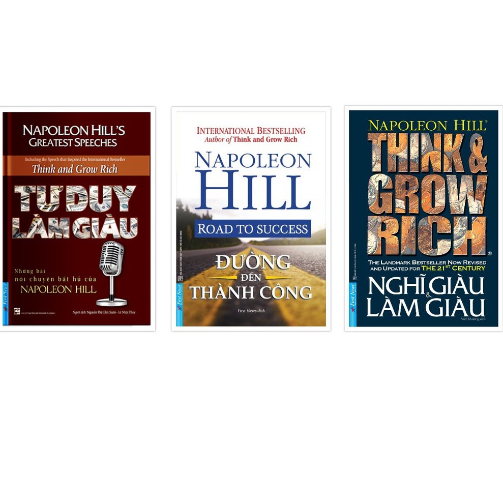Sách - Combo Tư duy làm giàu + Đường đến thành công + Nghĩ giàu làm giàu - FirstNews Tặng Kèm Bookmark
