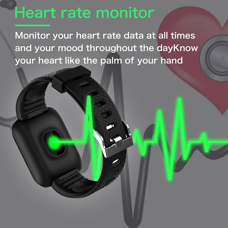 Smart Watch 116 Plus Waterproof Smart Bracelet Fitness Tracker Blood Pressure Fitness Band Sports Smart Wristband Heart Rate Smartwatch Smart Band Đồng Hồ Thông Minh Đa Chức Năng Theo Dõi Sức Khoẻ Kiểu Dáng Thể Thao