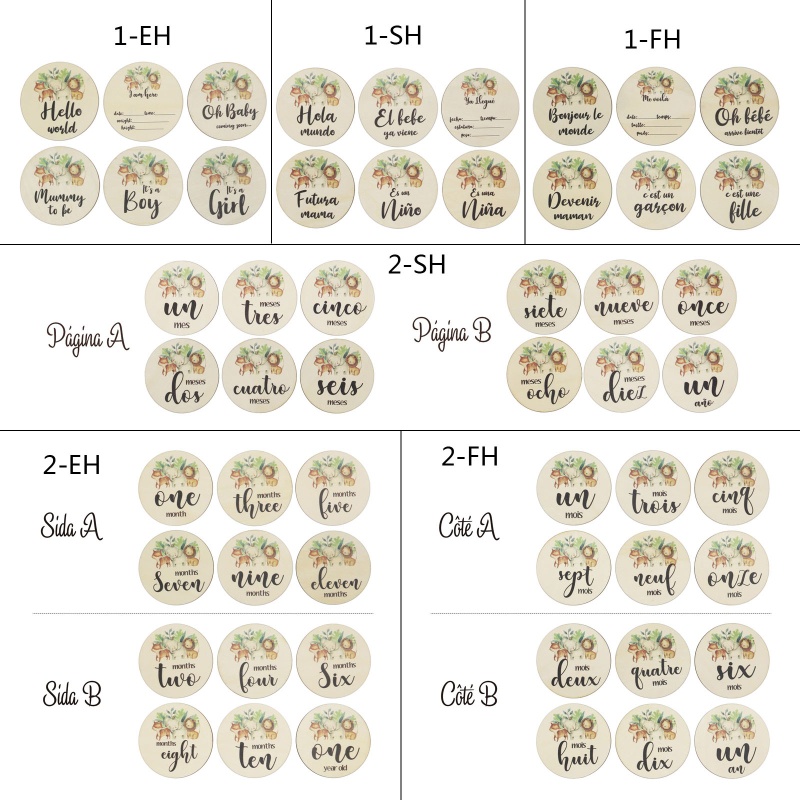 Set 6 Tấm Thẻ Ghi Chú Dùng Làm Quà Tặng Cho Bé Sơ Sinh