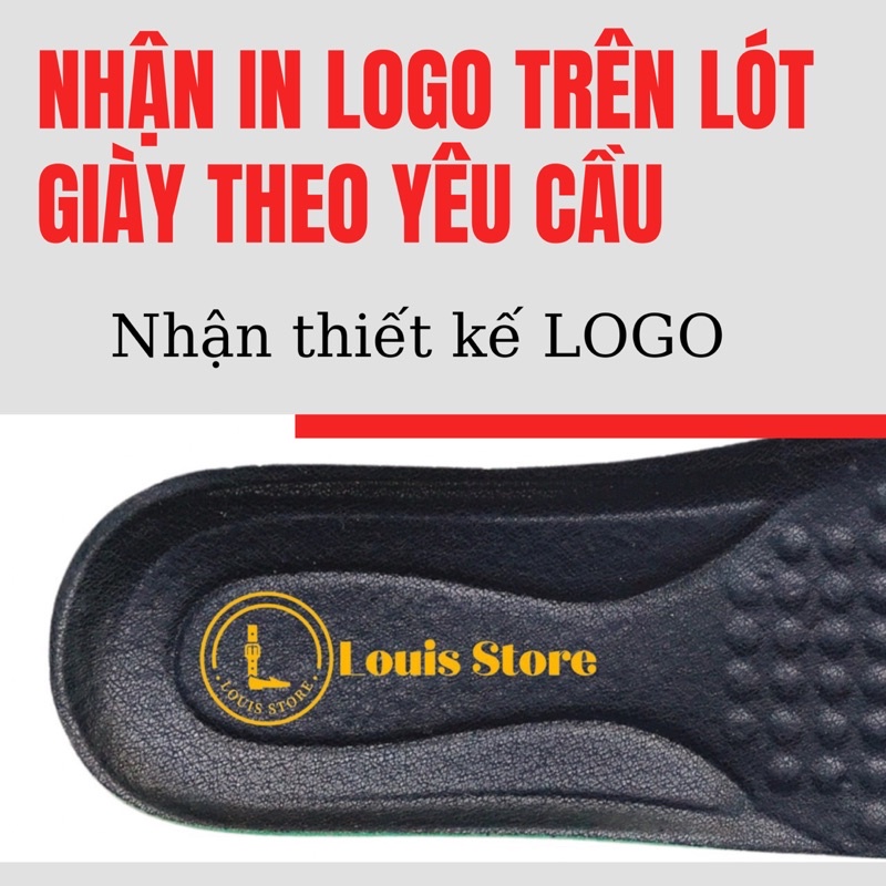 Lót giày in logo theo nhu cầu- lót cao su non lót da bò giá xưởng sản xuất