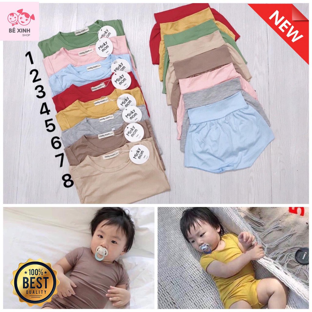 Bộ Chip cho bé minky mom bộ thun lạnh cho bé bộ cộc tay bé trai minkymom cộc tay minky mom cạp cao chính hãng