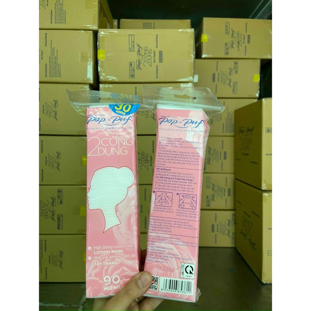Bông Tẩy Trang💝Bông Trang Điểm 100% Cotton💝2 Công dụng Tẩy Trang và Dưỡng Da