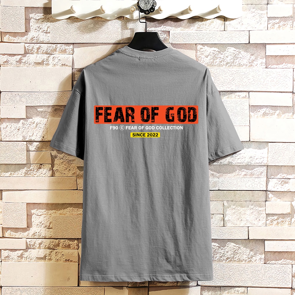 Áo thun nam nữ - Áo phông nam nữ UNISEX tay lỡ form rộng 100%COTTON mềm mịn thoáng mát in FEAR OF GOD