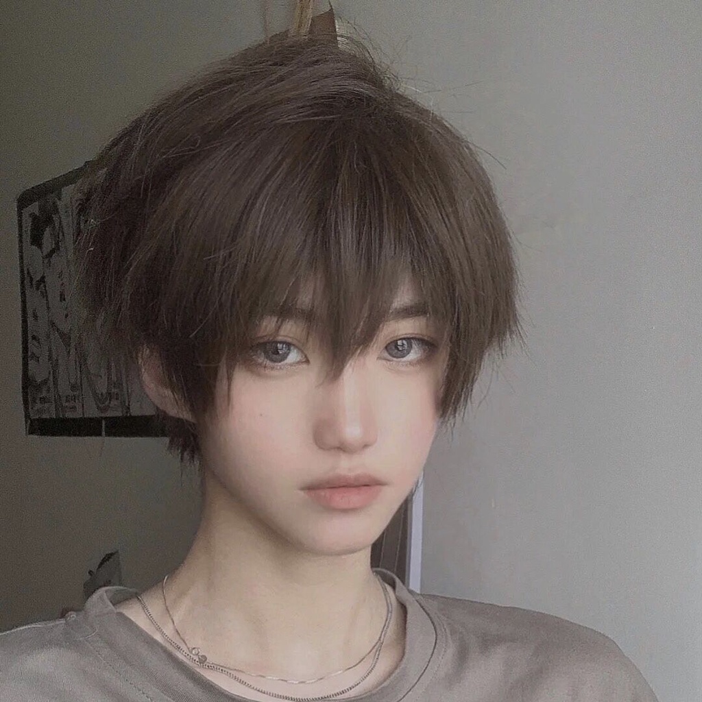 Bộ Tóc Giả Ngắn Xoăn Màu Trắng Phong Cách Nhật Bản Cho Nam Nữ